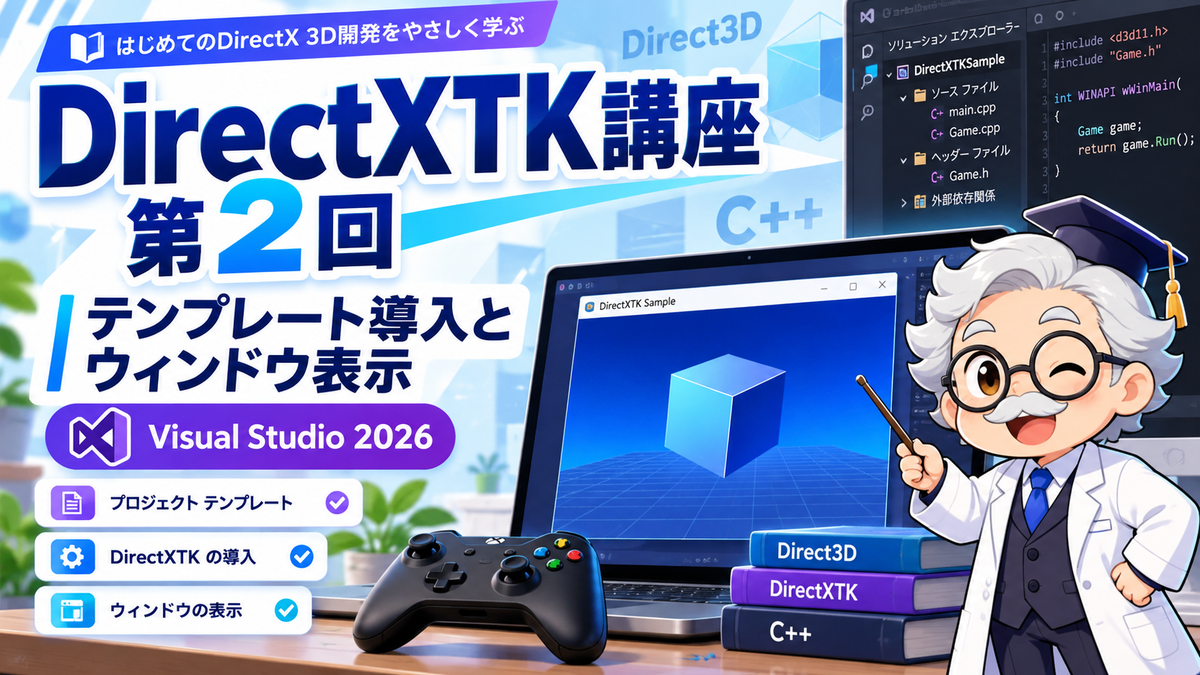 DirectXTK講座 第2回：Direct3D 11のテンプレート導入からウィンドウを表示まで