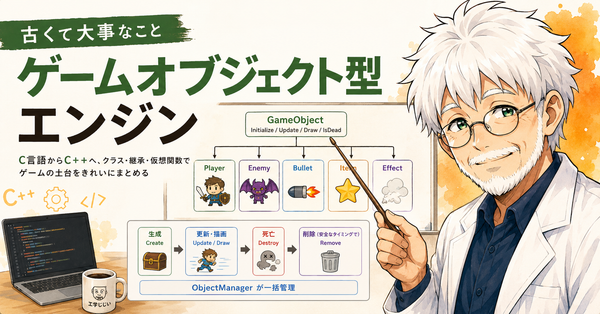 自前ゲームエンジンにおける古くて大事なこと：ゲームオブジェクト型エンジン